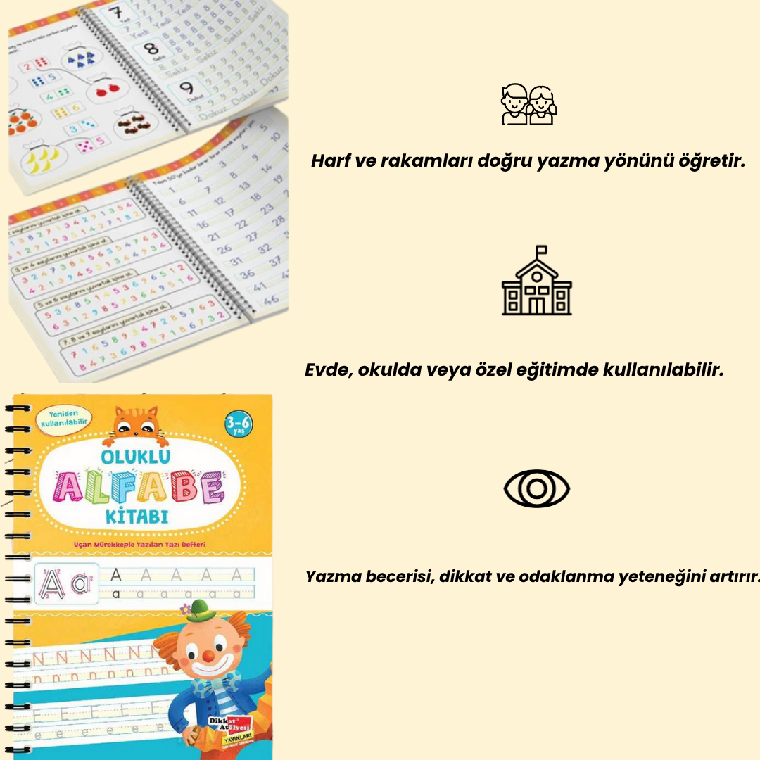 Harfleri ve Sayıları Yazmayı Öğreten Kitap Seti
