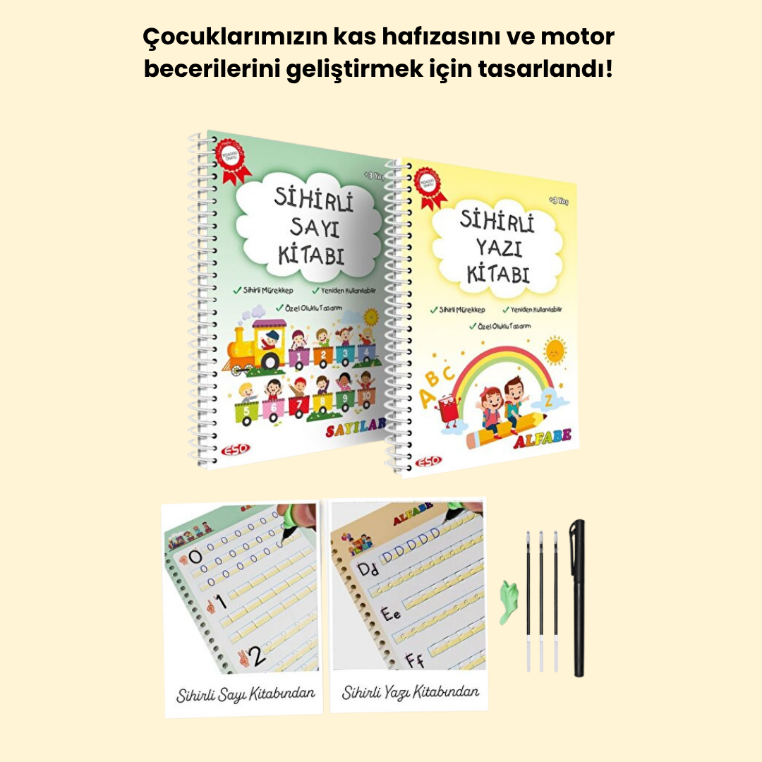 Harfleri ve Sayıları Yazmayı Öğreten Kitap Seti
